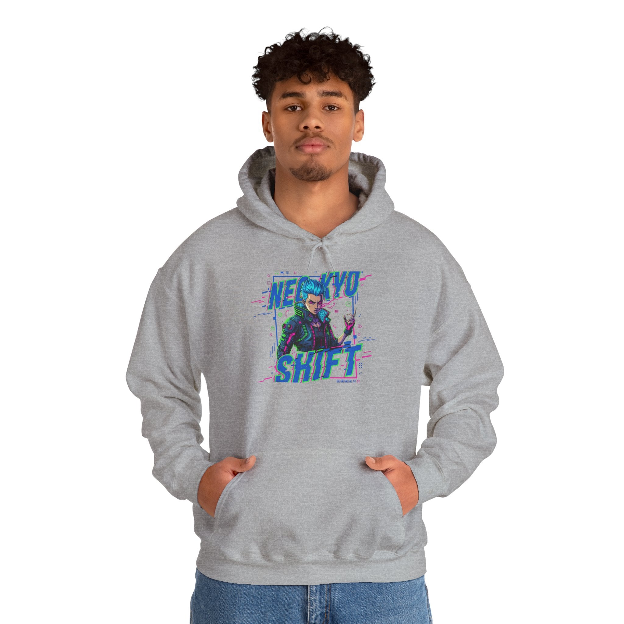 Hoodie — "Need You Shift" Retro Cyberpunk Graphic Hoodie