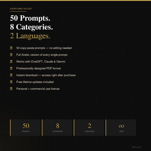 50 AI Prompts for Entrepreneurs & Freelancers (English + Arabic) — Instant PDF Download