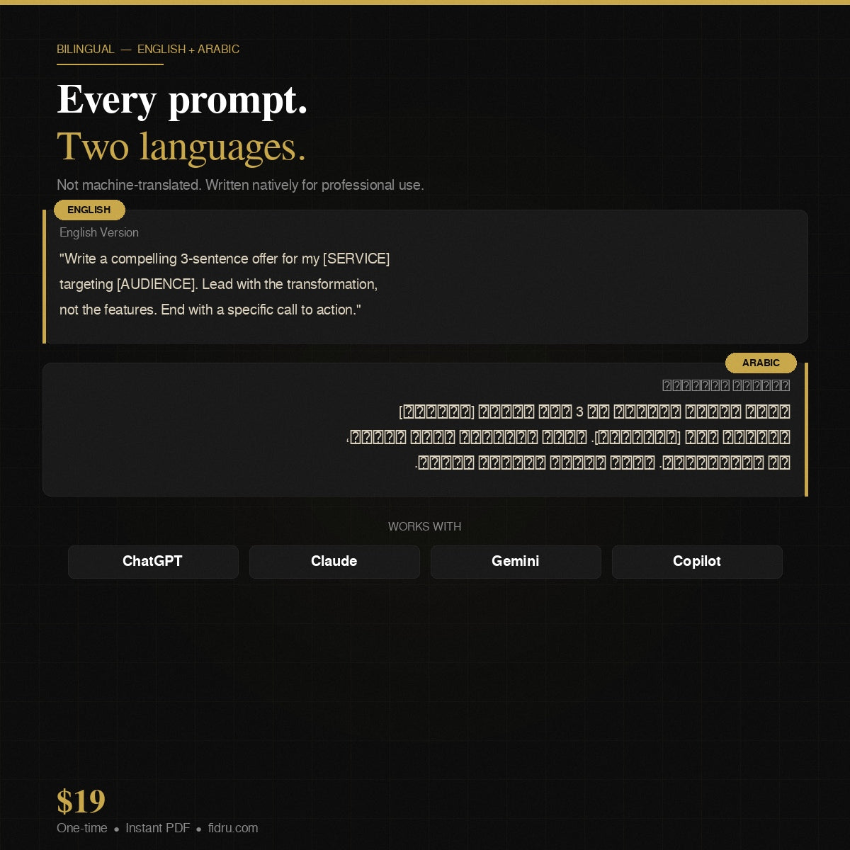 50 AI Prompts for Entrepreneurs & Freelancers (English + Arabic) — Instant PDF Download