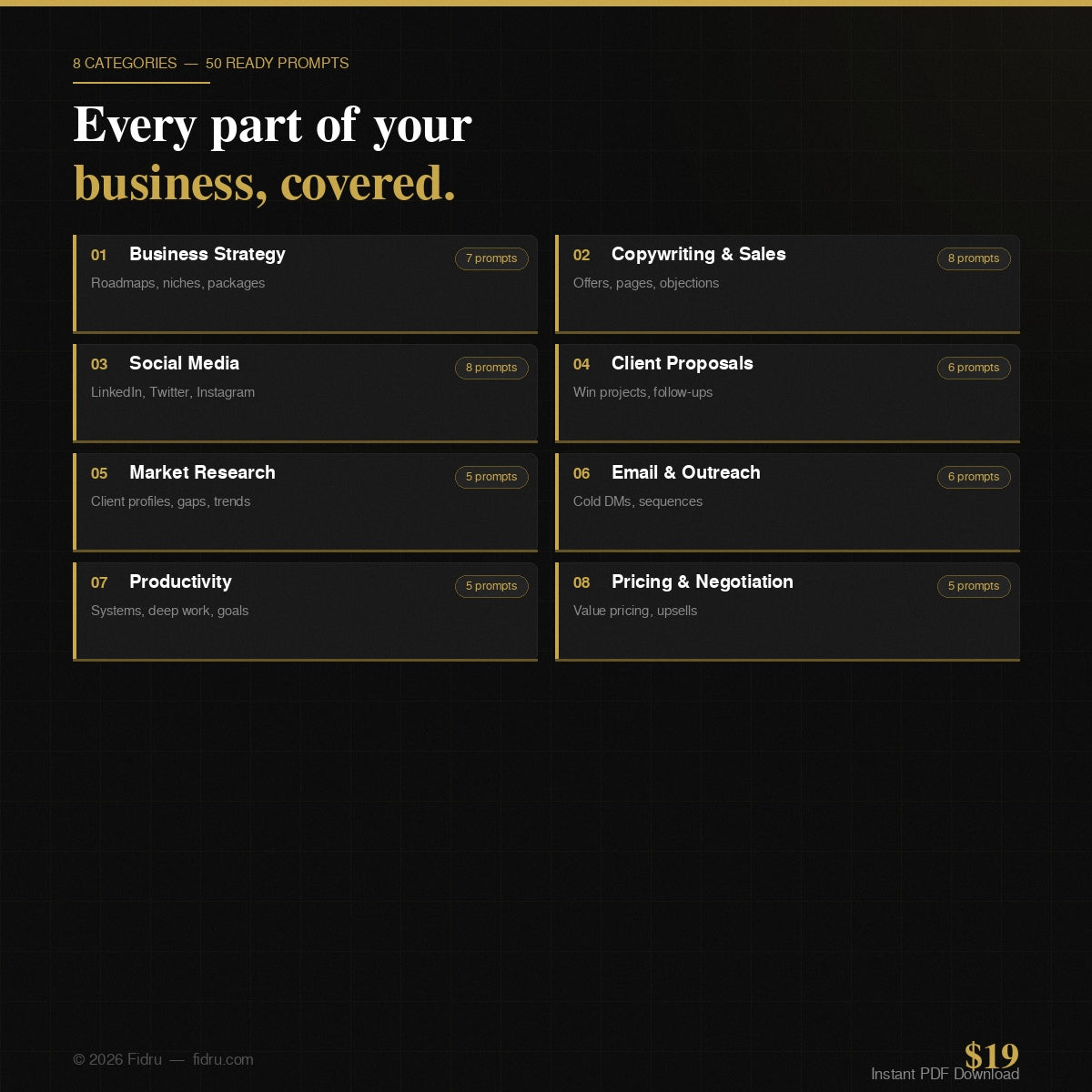 50 AI Prompts for Entrepreneurs & Freelancers (English + Arabic) — Instant PDF Download